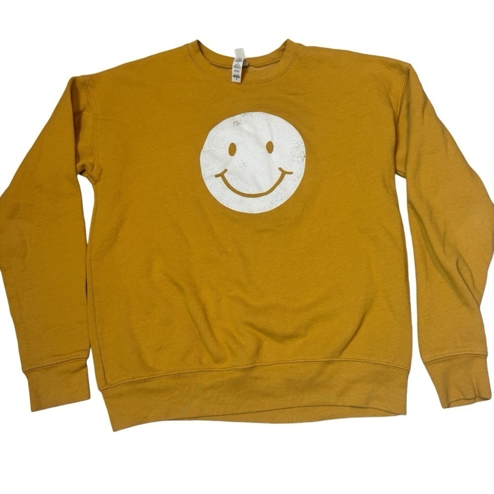 Bella Canvas Fleece collection Smile Happy Face crewneck sweatshirt